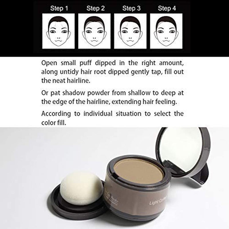 gowwim Hairline Powder (Light Brown) Hair Root Dye, Instantly Color Shadow for Thin and Gray Hair Roots - 4g - Image 3